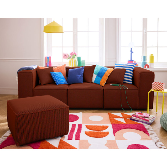 Arty - pouf d'appoint - en tissu mailles 3D - Terracotta
