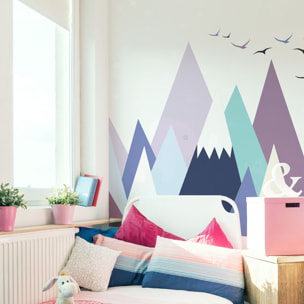 Stickers muraux enfants - Décoration chambre bébé - Autocollant Sticker mural géant enfant montagnes scandinaves BEYONKA