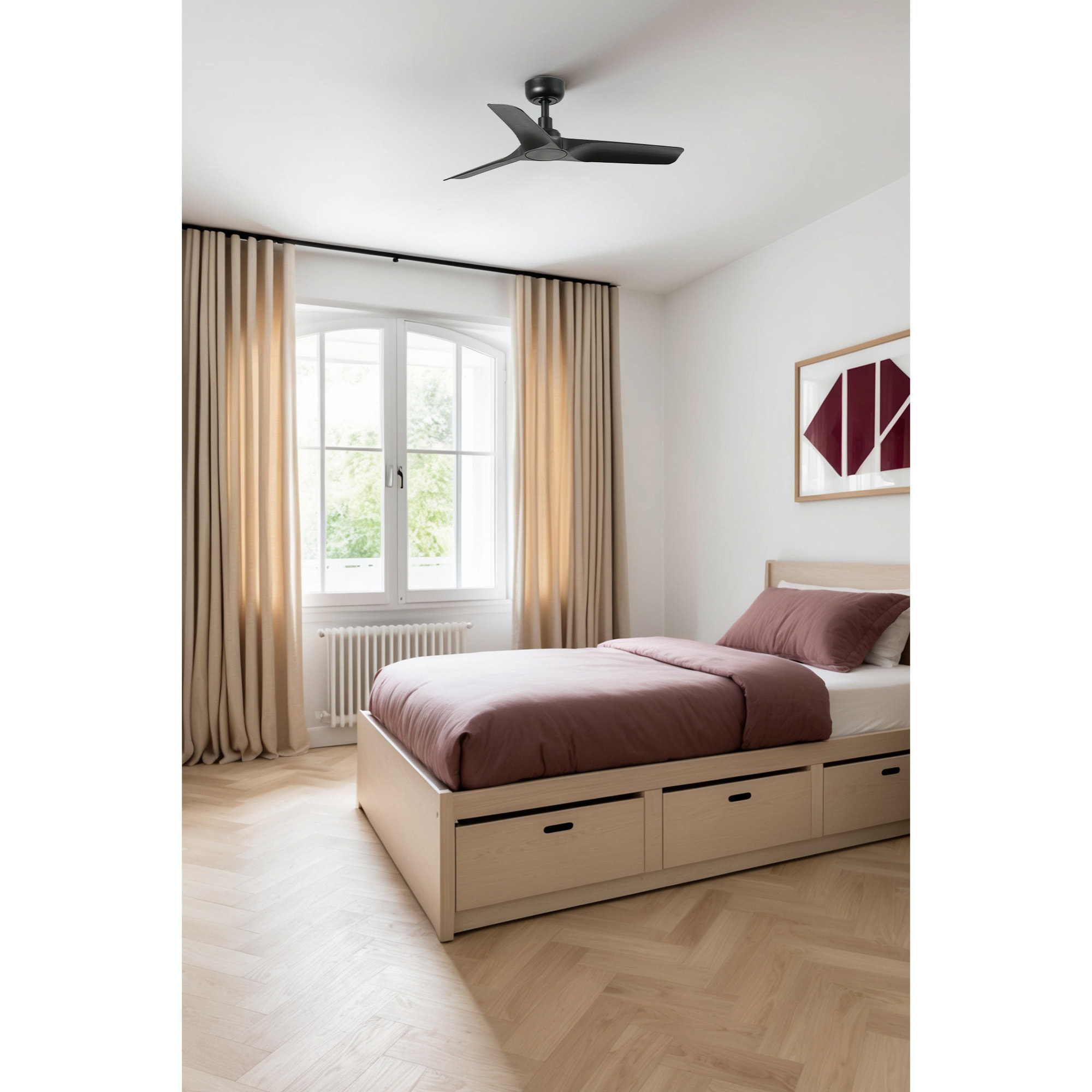 HEY S Ventilador de techo negro