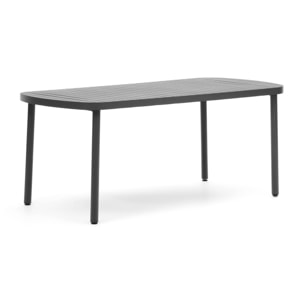 Kave Home - Tavolo da esterno Joncols in alluminio verniciato grigio 180 x 90 cm