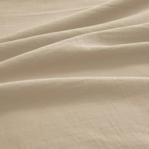 Lot de 2 taies gaze de coton lavé uni beige Malia lin