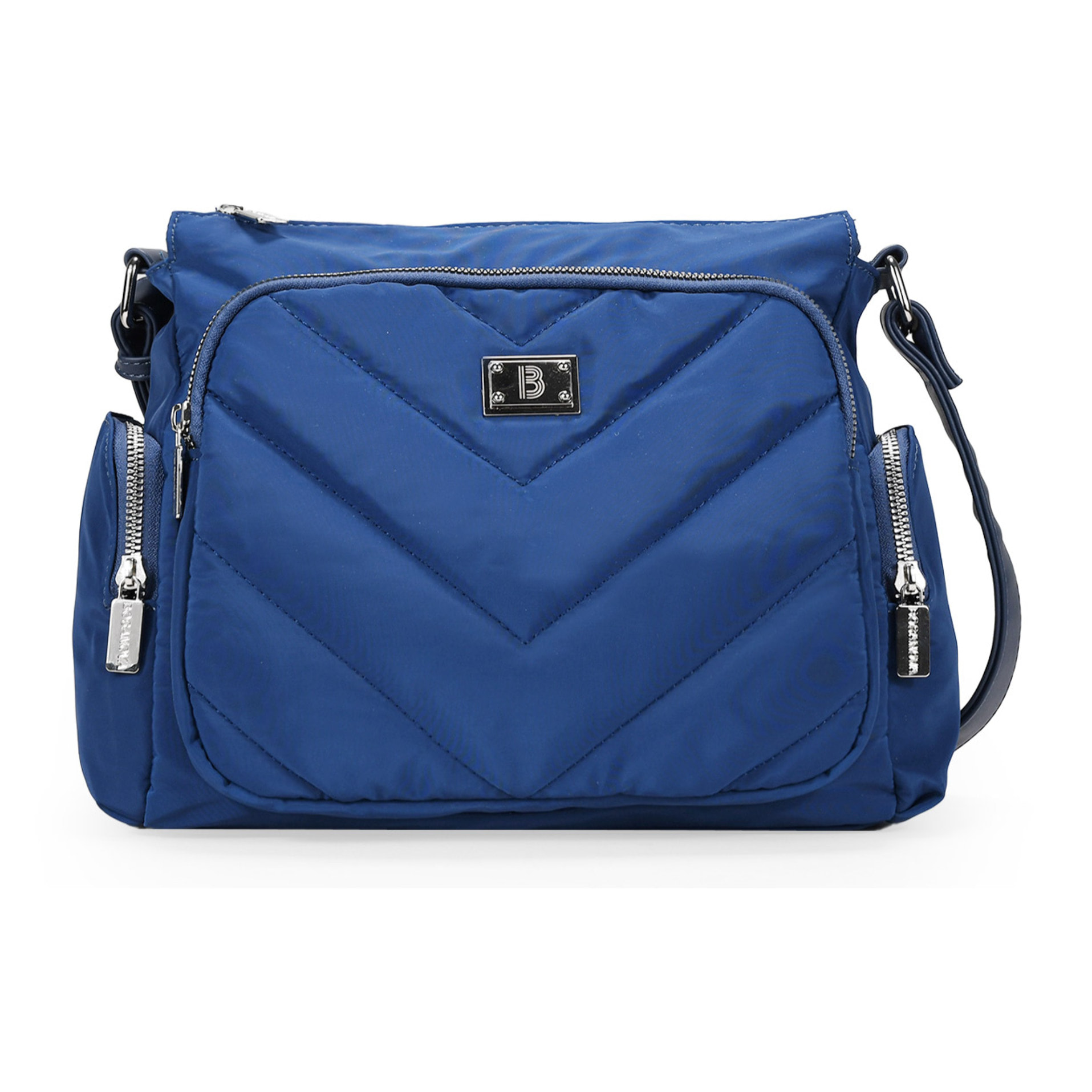 Bolso bandolera azul con bolsillos