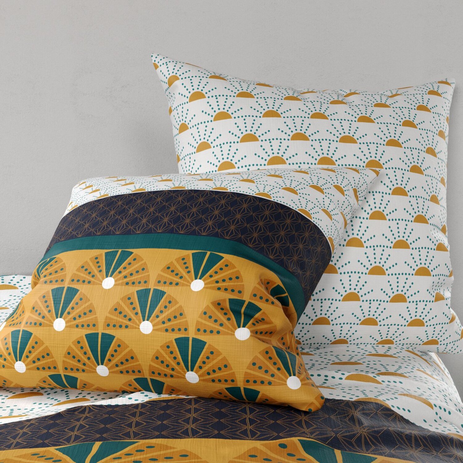 Parure housse de couette 3pcs 100% coton 57fils madra