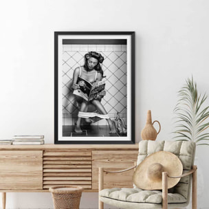 Affiche photographie Multitasking Affiche + cadre en bois - Noir