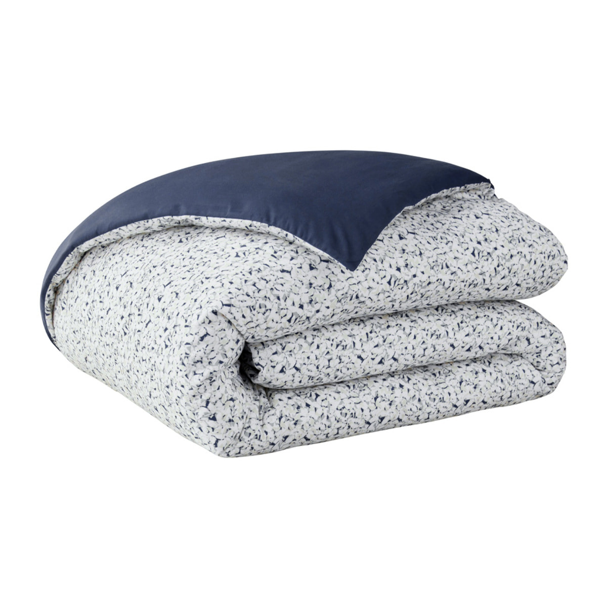 Housse de couette imprimée en satin de coton, NUI, Bleu