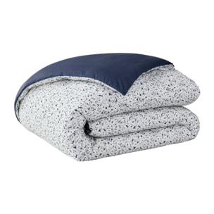 Housse de couette imprimée en satin de coton, NUI, Bleu