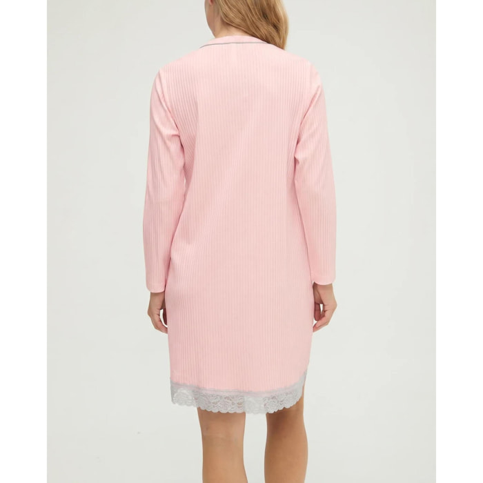 Camisón mujer lencero puntilla de manga larga