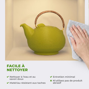 Stickers muraux 3D | Sticker Mural Autocollant effet 3D théière moderne - Stickers adhésifs 3D Chambre Salon Trompe l'oeil