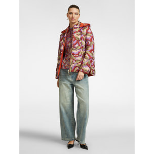 Elena Mirò - Piumino stampato con cappuccio - Arancio