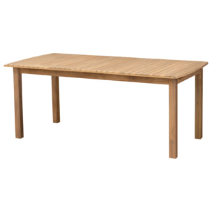 Salon de jardin extensible 180/240cm PADAR en acacia 8 places - coussins gris