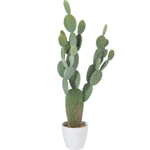 J-Line plante artificielle Cactus + Pot - plastique - vert/blanc - extra large