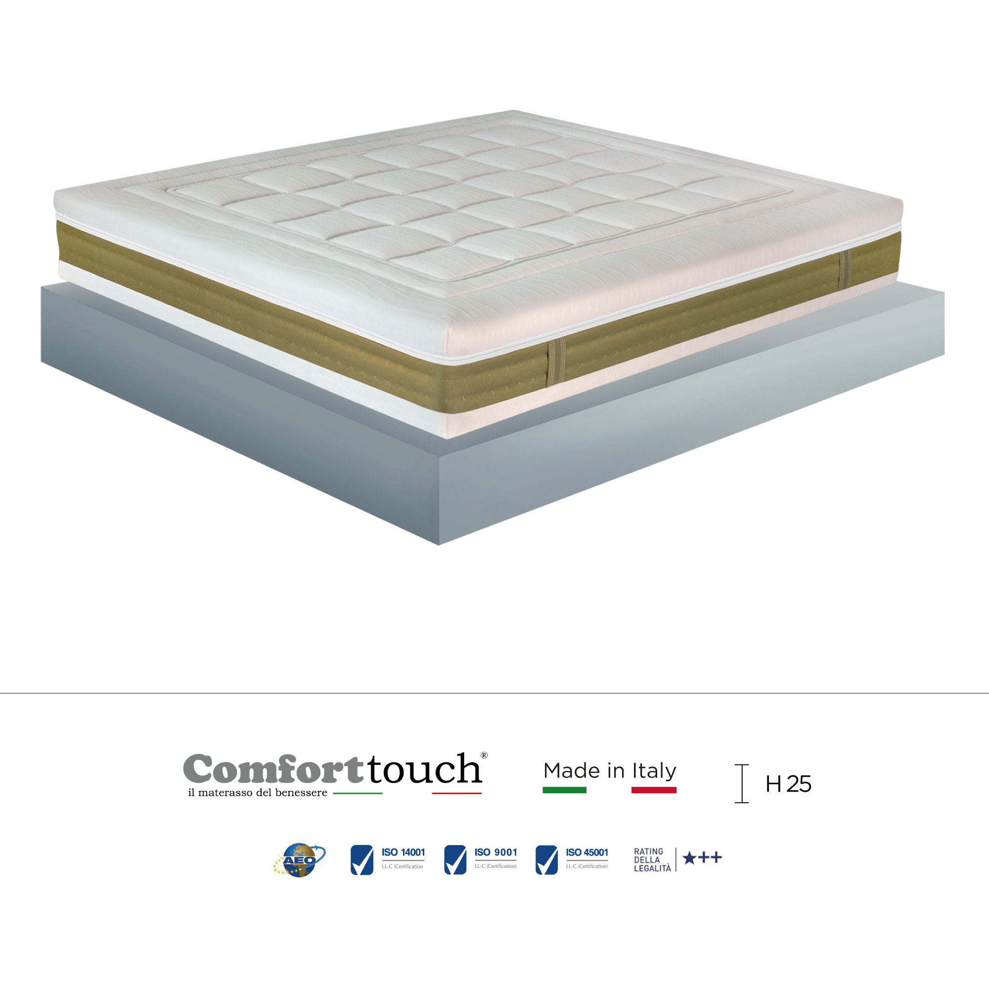 "Star" H25 cm 120x190 guanciale Memory OMAGGIO 5 strati in FOAM arrotolato