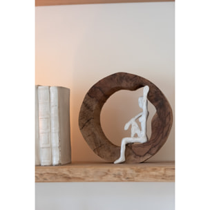 J-Line décoration Personnage Repos - bois - naturel/blanc - 2 pcs