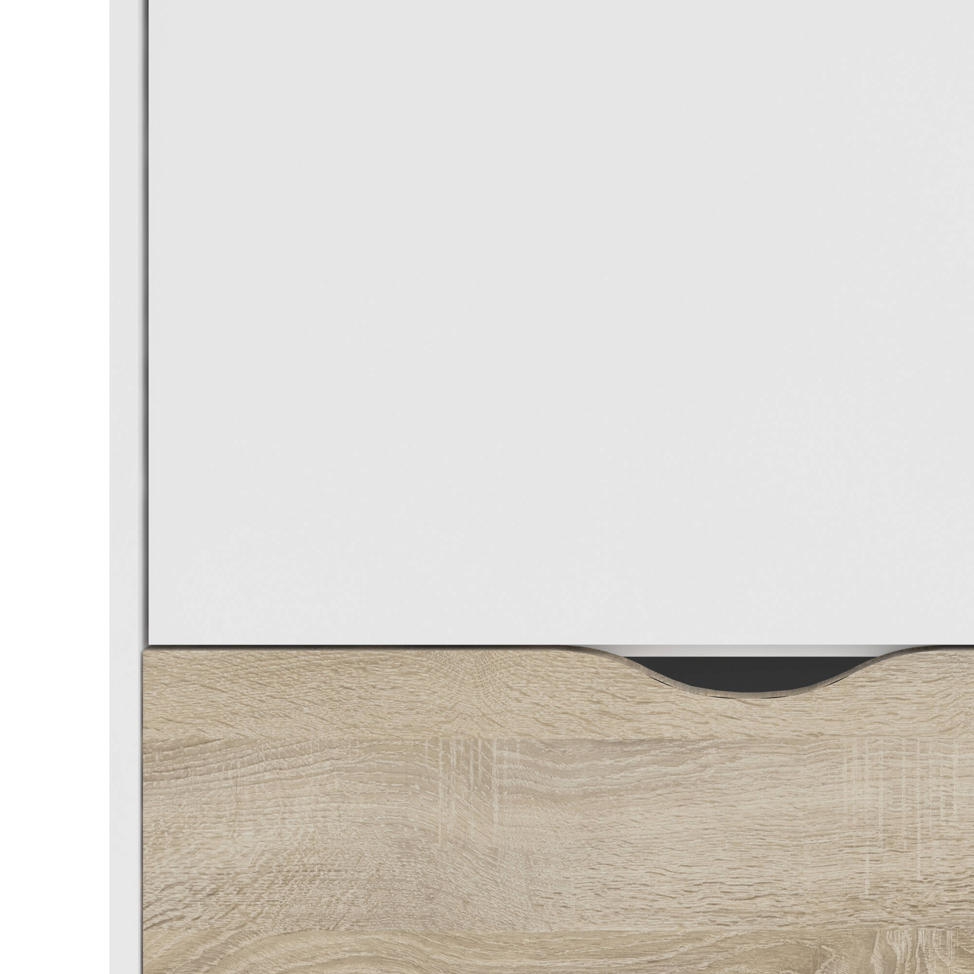 Guardaroba 2 ante Archilllo, Mobile camera da letto, Cabina armadio portabiti, Armadio appendiabiti, 99x58 h200 cm, Bianco e Quercia