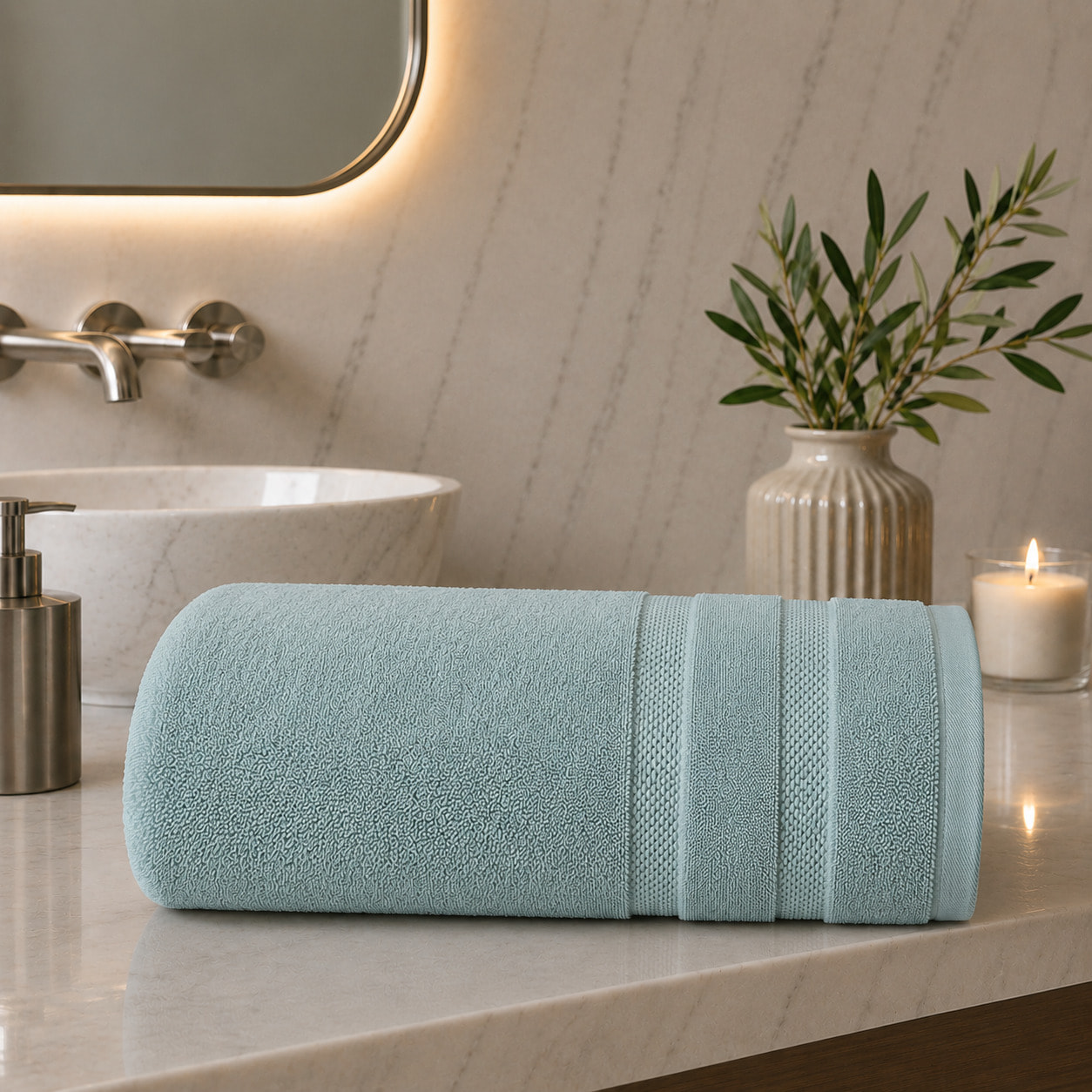 COTONE EGIZIANO Telo Bagno Spugna Lusso 530 gr_100x150_Blu Cadetto
