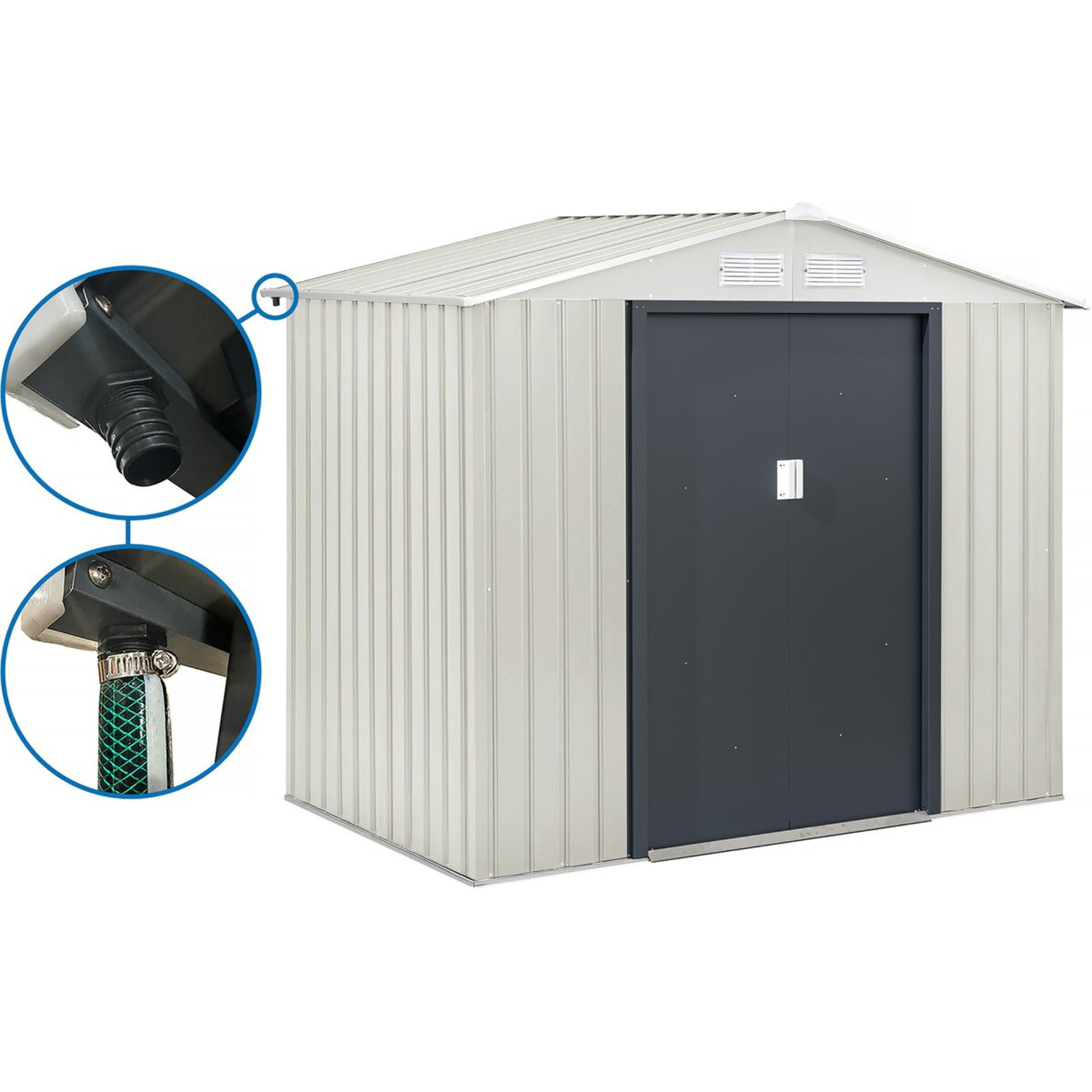 Abri de jardin métal "Nebraska" - 4,07m² avec gouttière