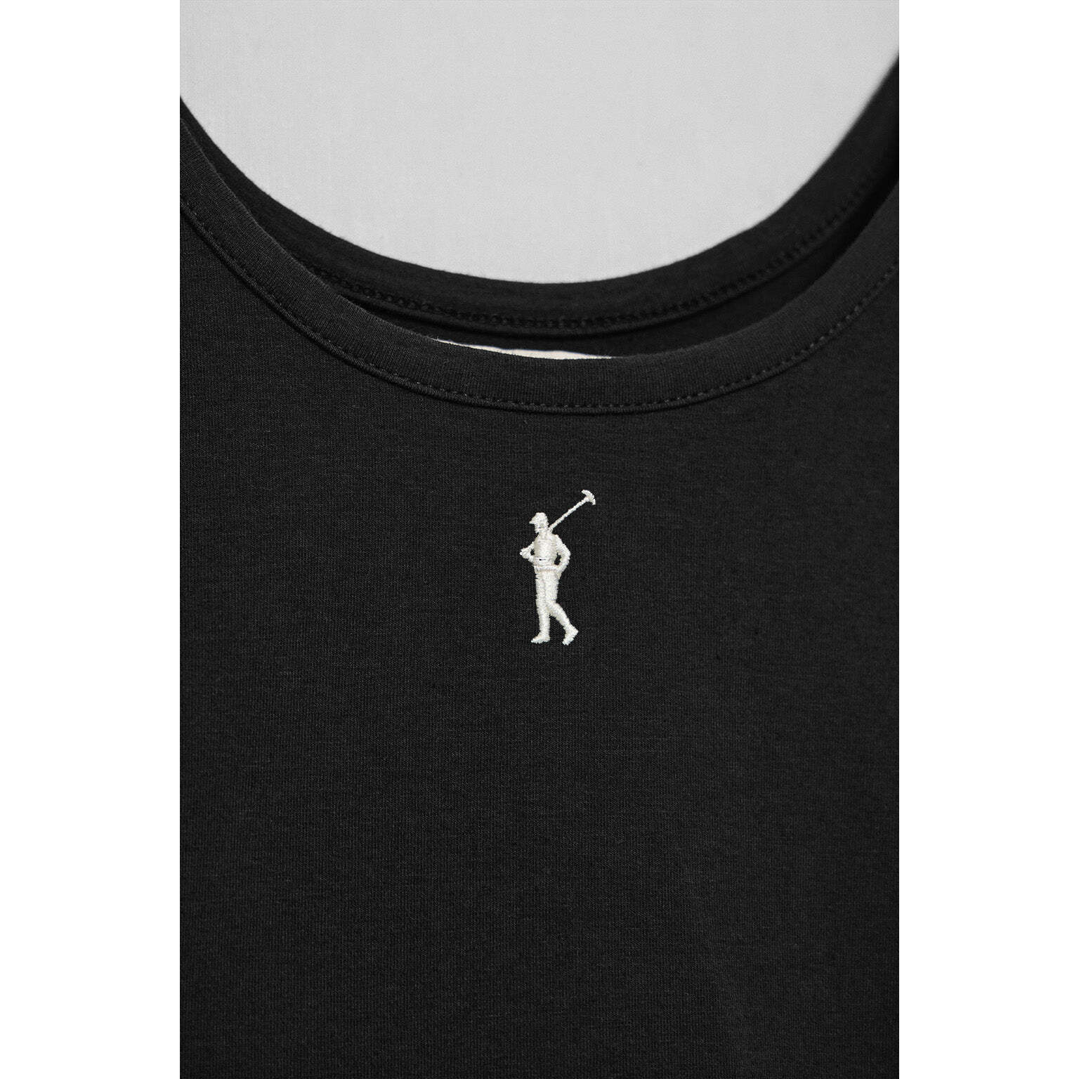 Camiseta negra de tirantes con bordado Rigby Go