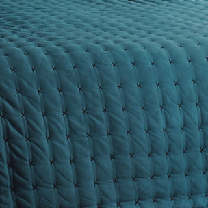 Jeté de lit matelassé et uni - Bleu