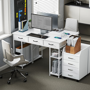 Bureau informatique multi-rangement 2 prises USB 2 prises secteur dim. 120 x 40 x 76 cm blanc