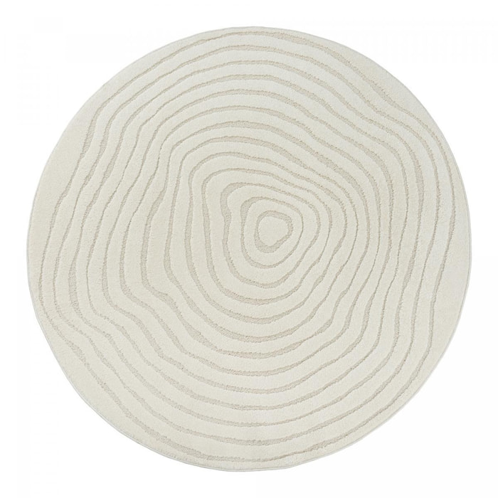 Tapis rond TARA Tapis soyeux en relief