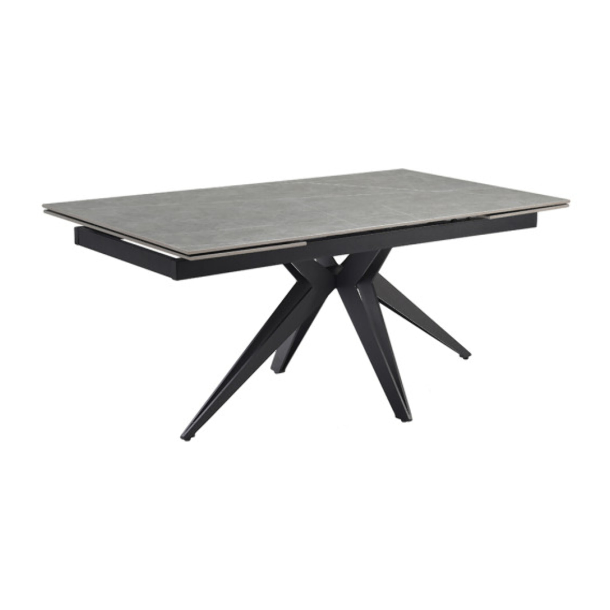 Table extensible céramique gris laqué 180/260cm - 8 piètements - UNIK