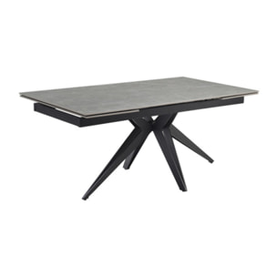 Table extensible céramique gris laqué 180/260cm - 8 piètements - UNIK