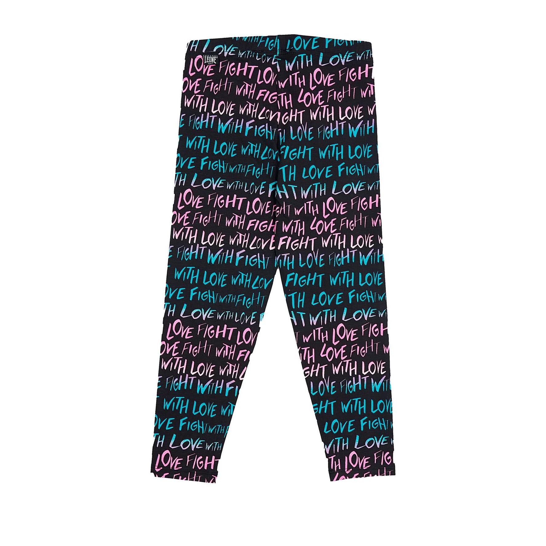Leggings graffiti Leone bambina con stampa allover Pink Girl