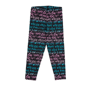 Leggings graffiti Leone bambina con stampa allover Pink Girl