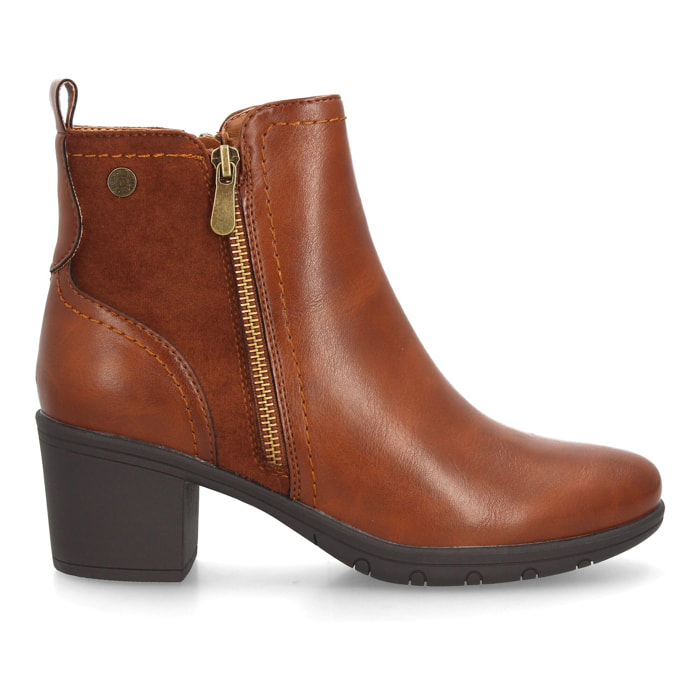 Botines elegantes con tacón ancho y cremallera