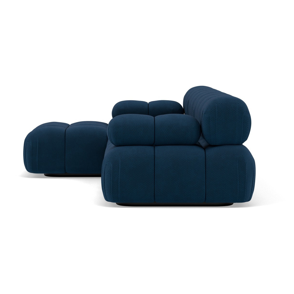 Ruby - canapé modulable d'angle gauche 4 places en velours texturé - Bleu