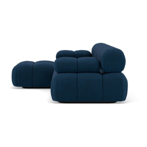 Ruby - canapé modulable d'angle gauche 4 places en velours texturé - Bleu