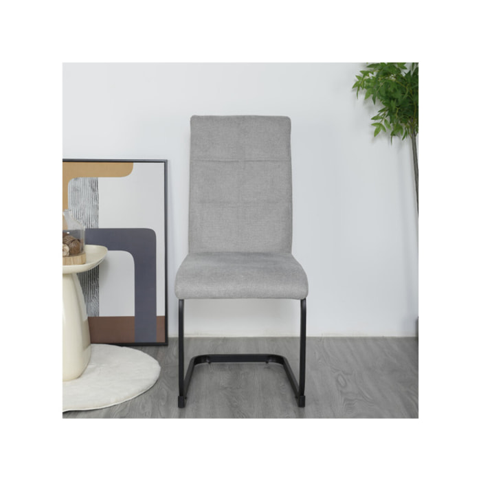 Chaise en tissu avec pied luge en métal - FABIO