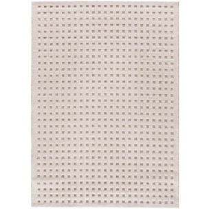 DIENA Alfombra con efecto damero y relieve en color blanco, varias medidas disponibles.