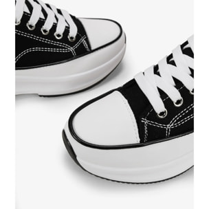 Zapatillas de tela negras con plataforma