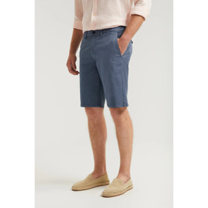 Bermuda relaxed blu denim con logo ricamato