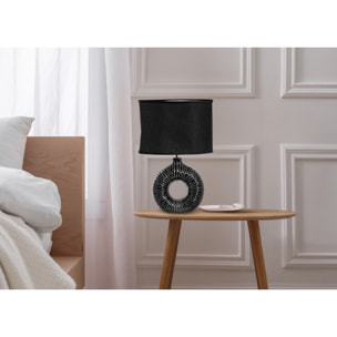 Lampada Da Tavolo Comodino Ricaricabile Accensione On/Off Modello Idra Nero