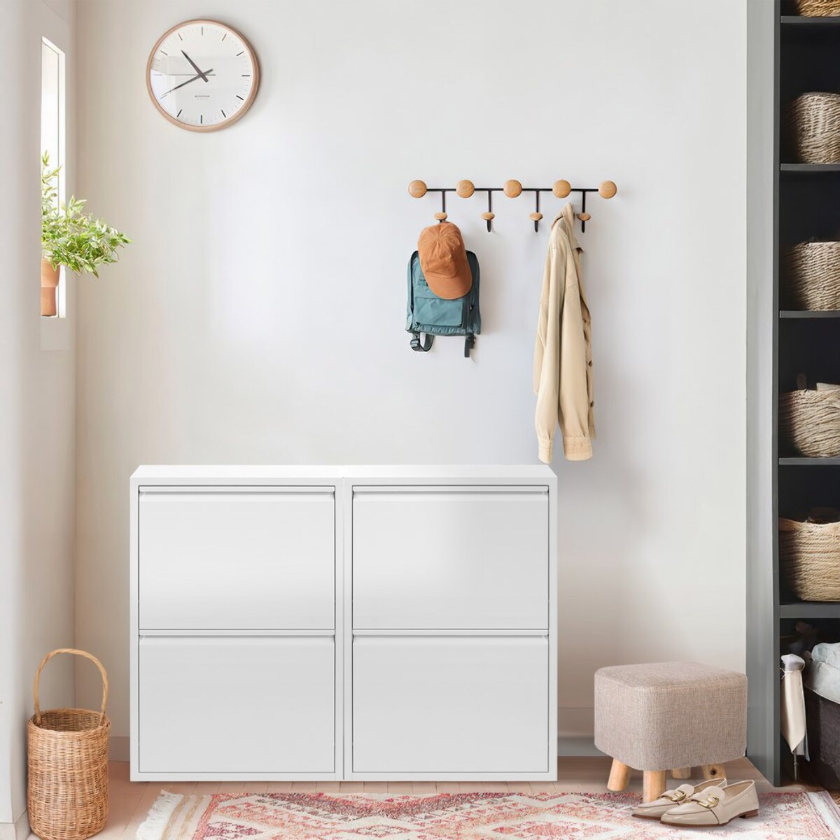 Scarpiera salvaspazio in metallo grigia 80,0 x 14,2 x 70,5 cm - Emy