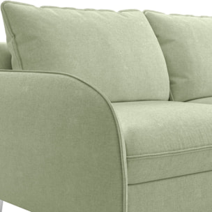 Canapé droit convertible 3 places en tissu chenille - ouverture express - NOVOLI