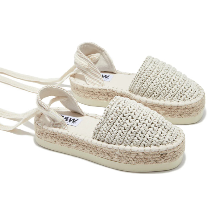 B&W Break&Walk - Sandali estivi in juta con zeppa per donna e bambina