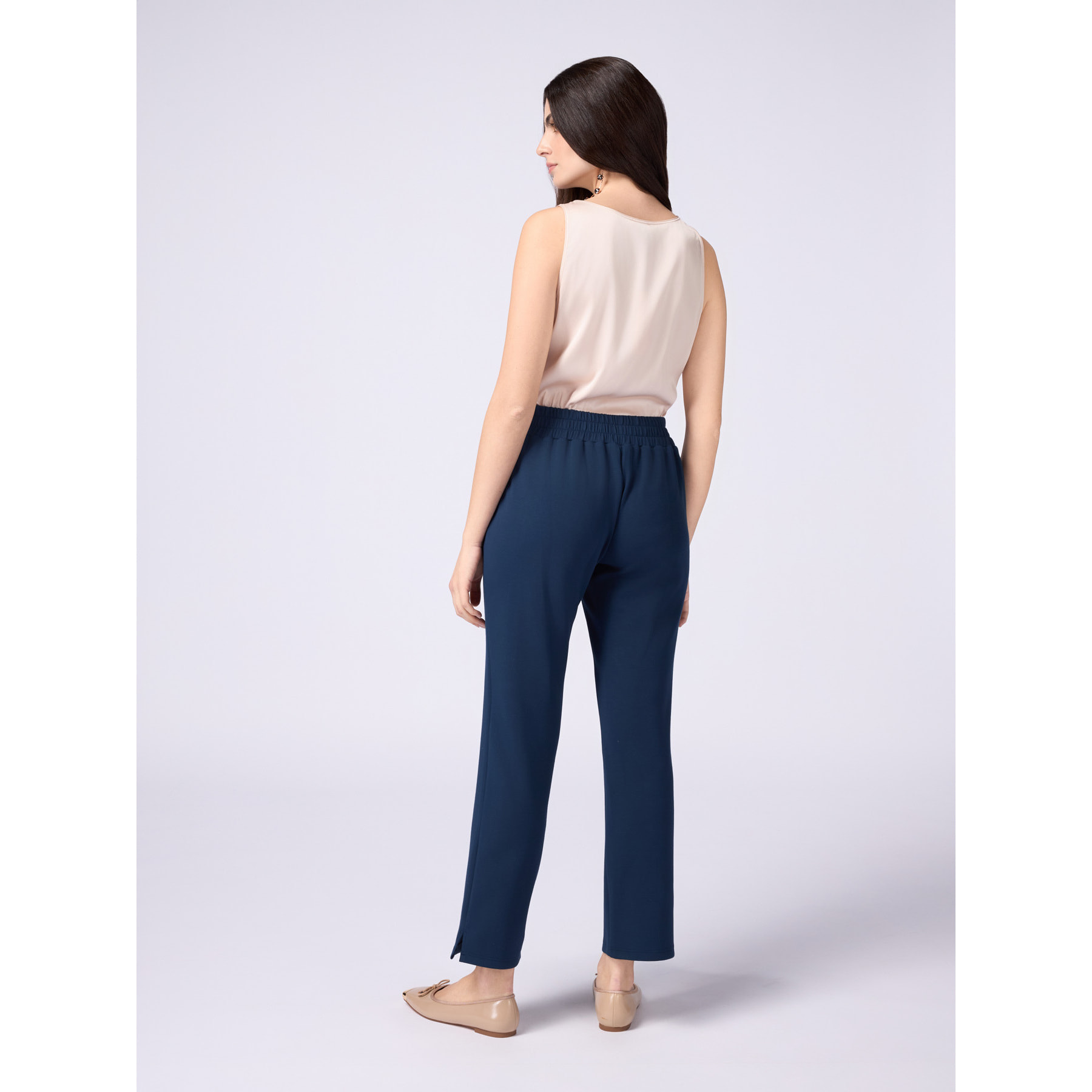 Oltre - Joggers soft touch con coulisse - Blu