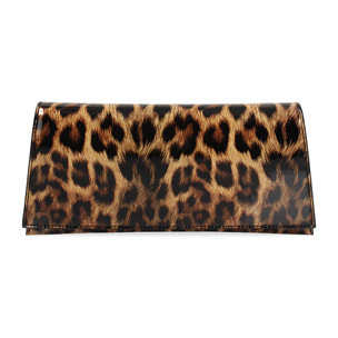 Pochette donna leopard in vernice