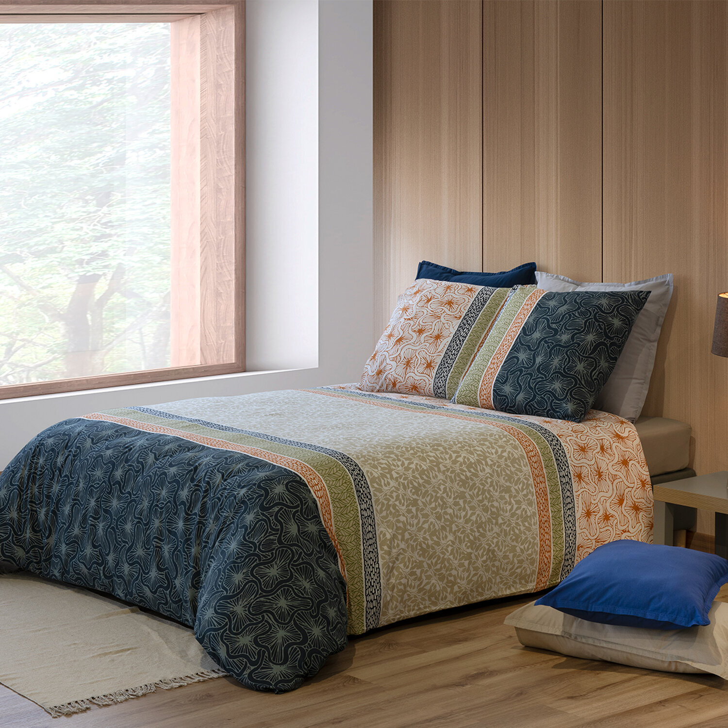 Parure percale housse de couette 100% coton 71fils bella