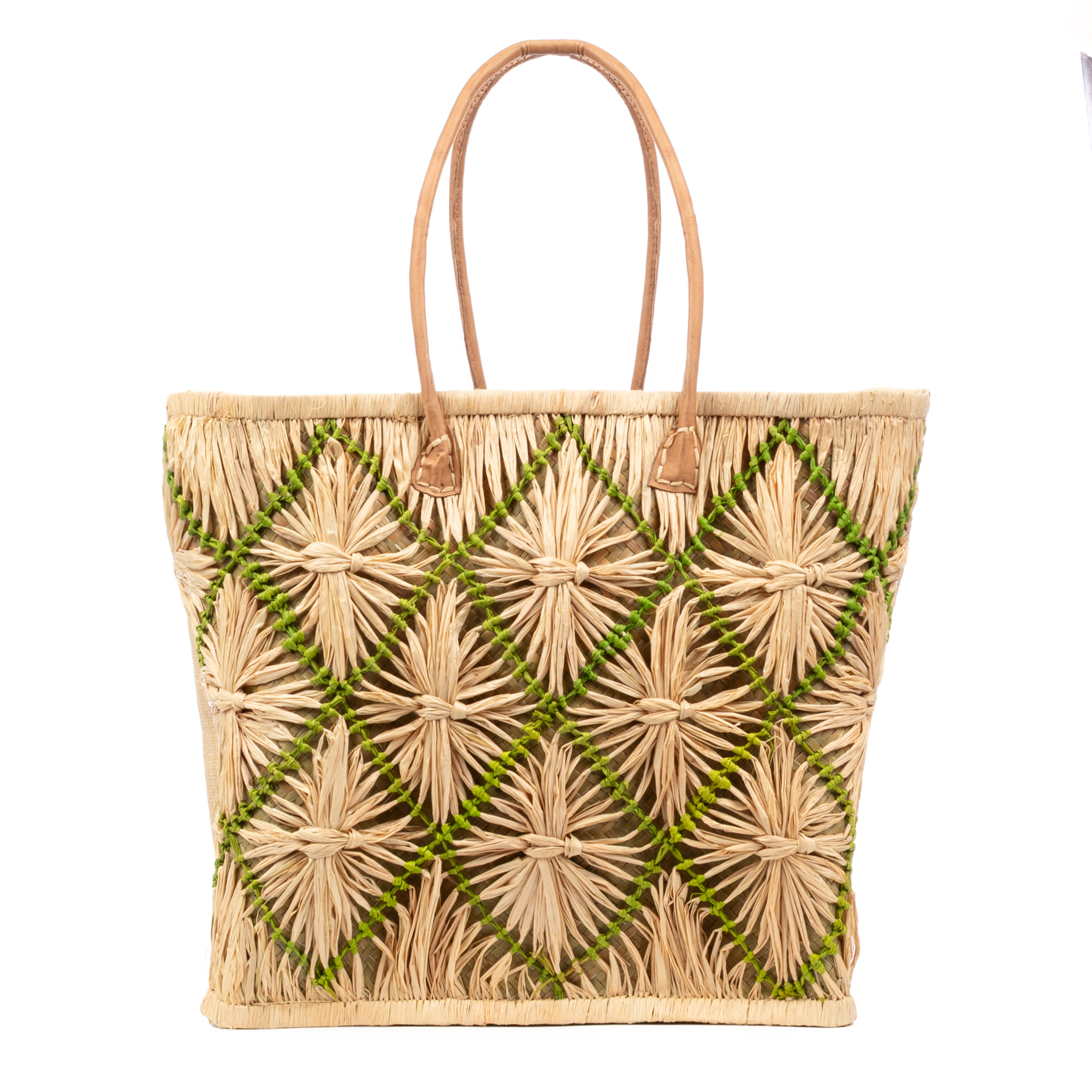 Vigonovo bolso shopper mujer. Fabricado en rafia y paja, con asas de cuero.