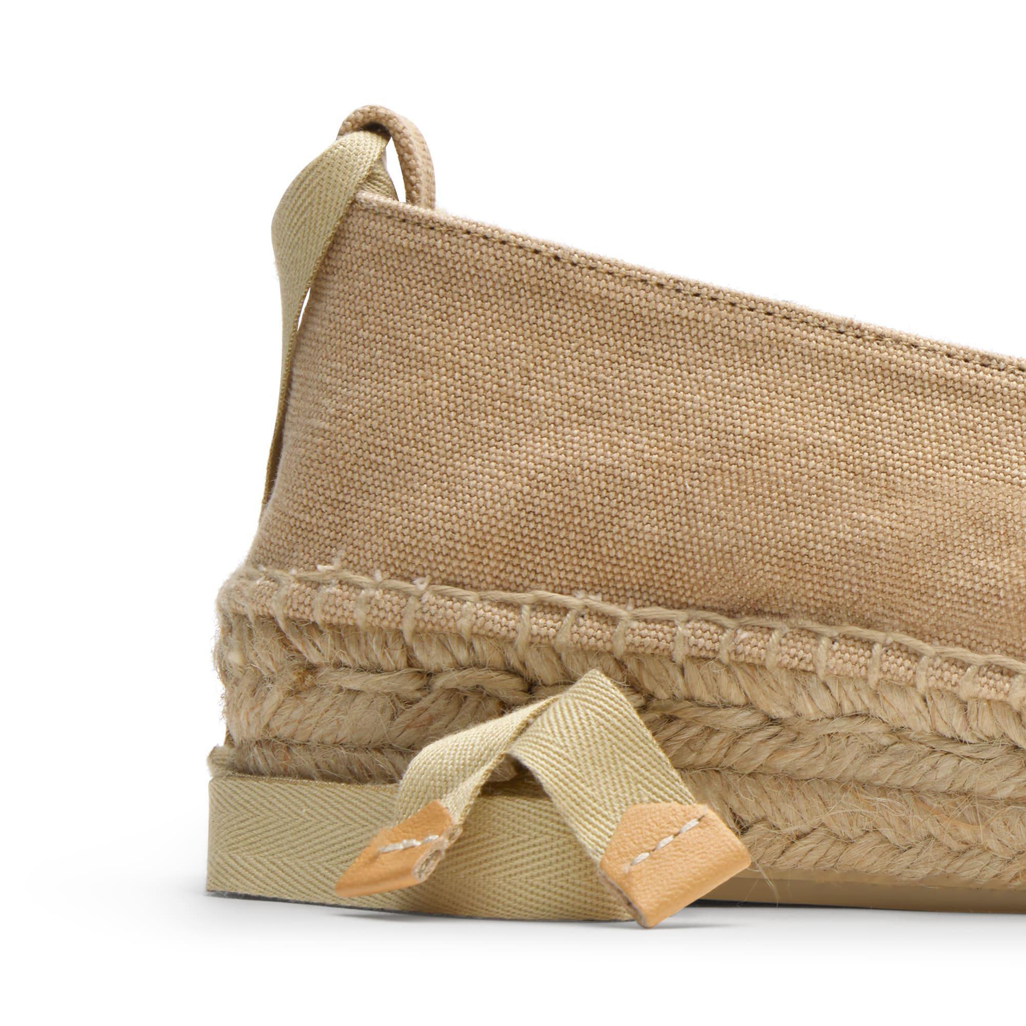 Alpargatas planas de mujer Gea en algodón acabado lavado, cierre mediante lazada