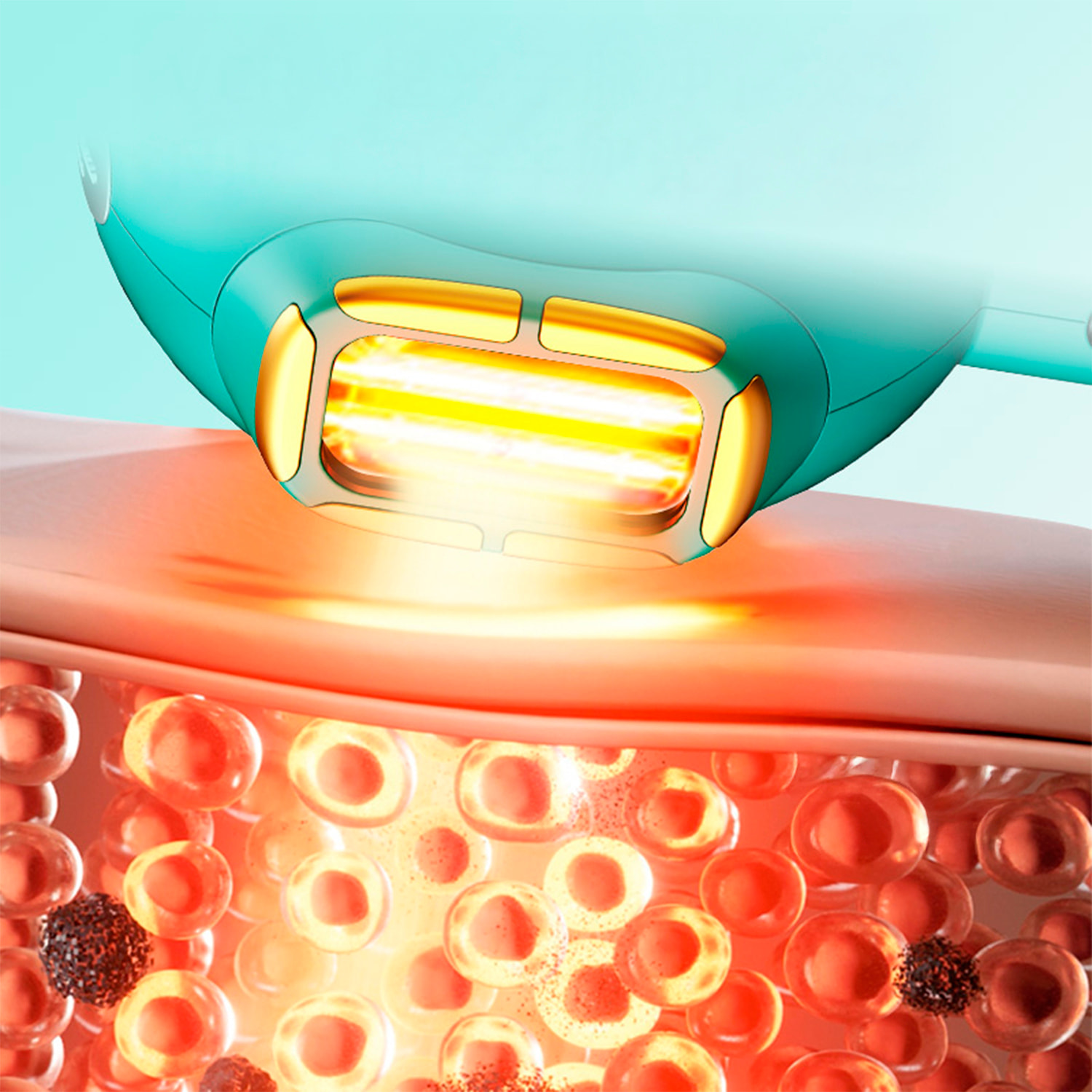 Dispositivo de belleza antienvejecimiento con 4 modos de uso.