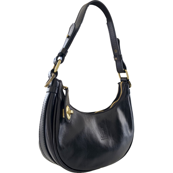 Borsa a Spalla Elegante Mezzaluna da Donna in Pelle Lucida