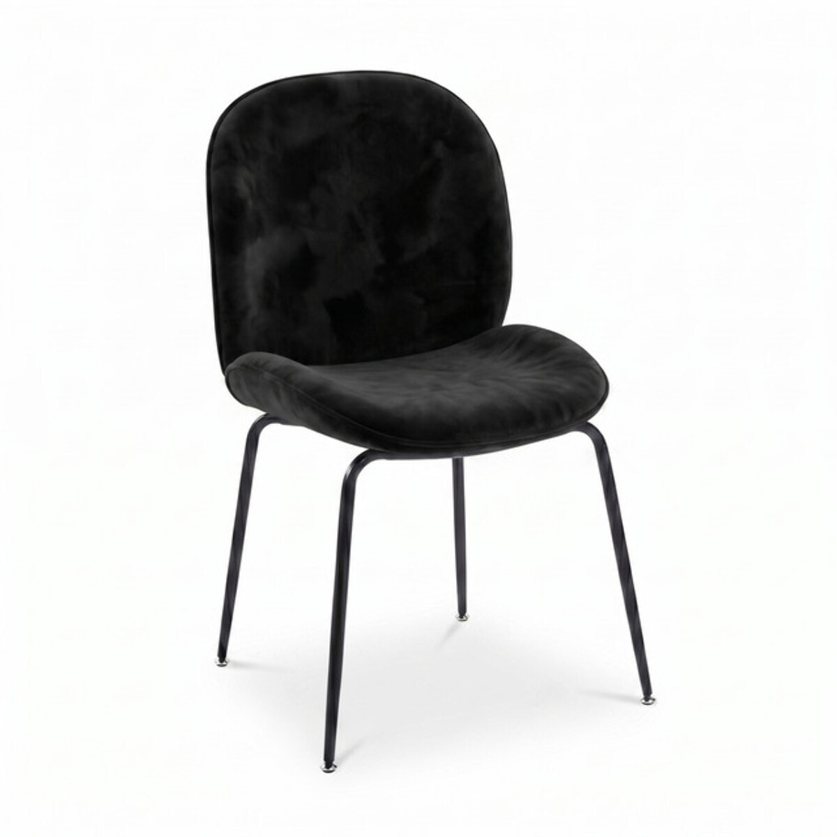 Sedia Imbottita in Effetto Velluto con Gambe in Acciaio, Design Moderno ed Elegante per Sala da Pranzo, Cucina, Soggiorno, Studio e Ufficio