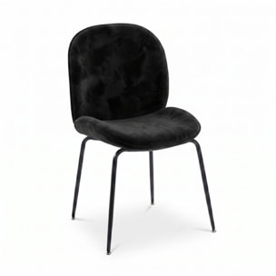 Sedia Imbottita in Effetto Velluto con Gambe in Acciaio, Design Moderno ed Elegante per Sala da Pranzo, Cucina, Soggiorno, Studio e Ufficio