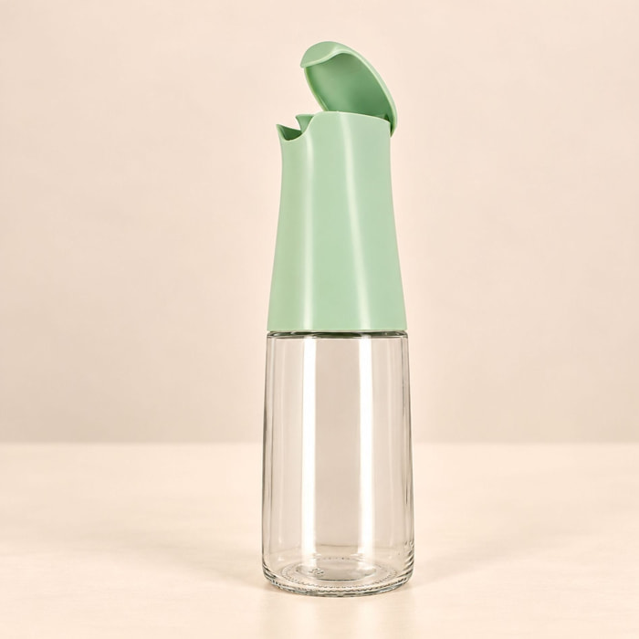 Bouteille d'huile 500ml en verre et plastique vert