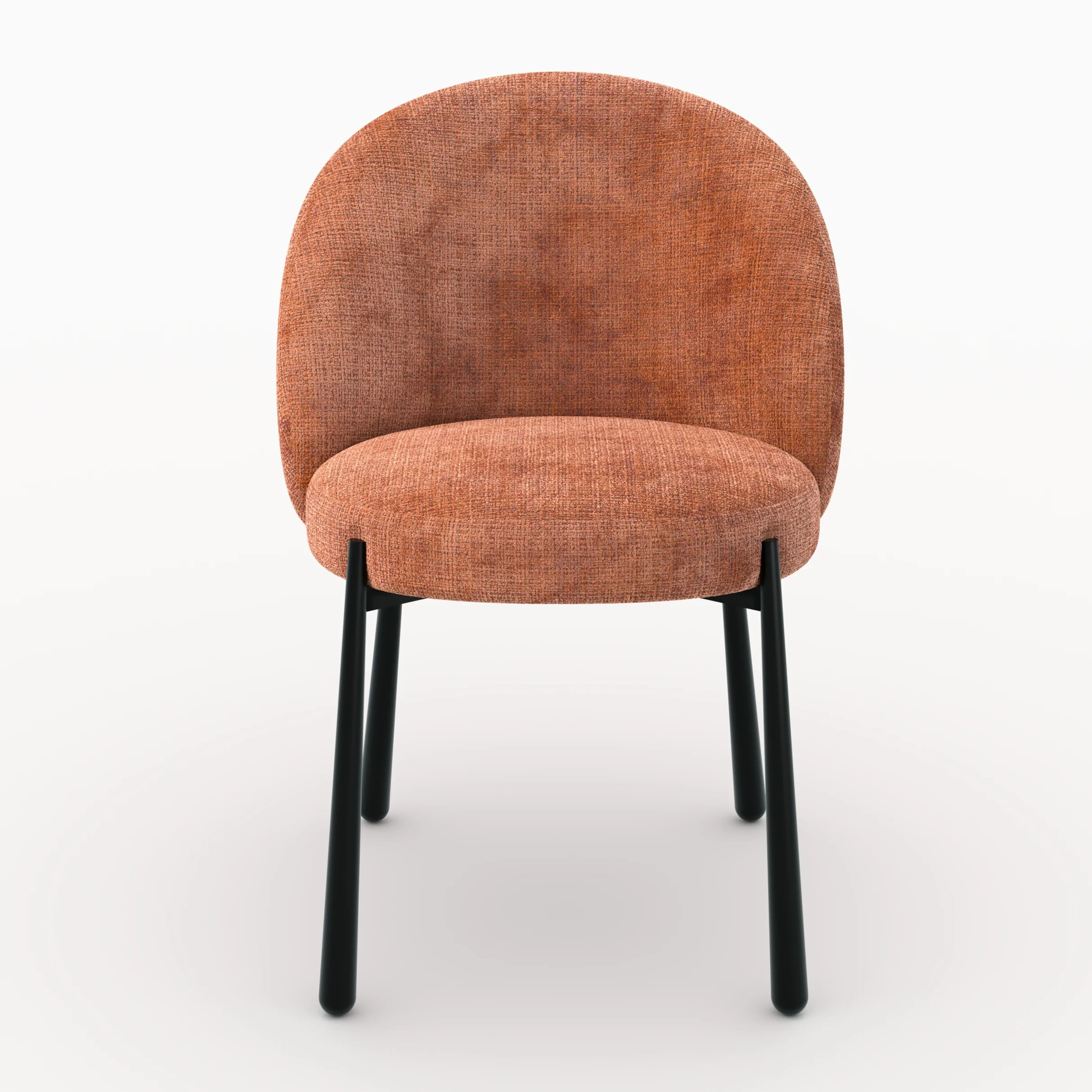 Lot de 2 chaises en velours chenillé terracotta et métal noir - Pulpy